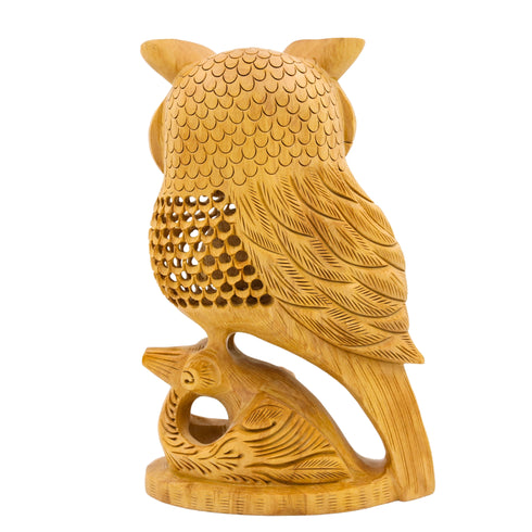 Natriel Wooden Owl Statue